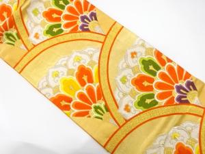 アンティーク　青海波に華紋織り出し袋帯（着用可）